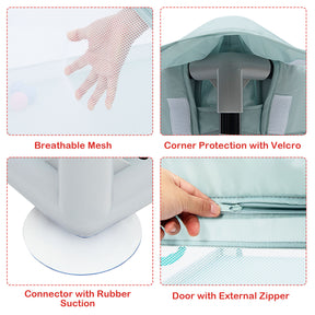 190 x 120 x 69 cm Large Baby Playpen with 50 Balls & Breathable Mesh Zipper Door