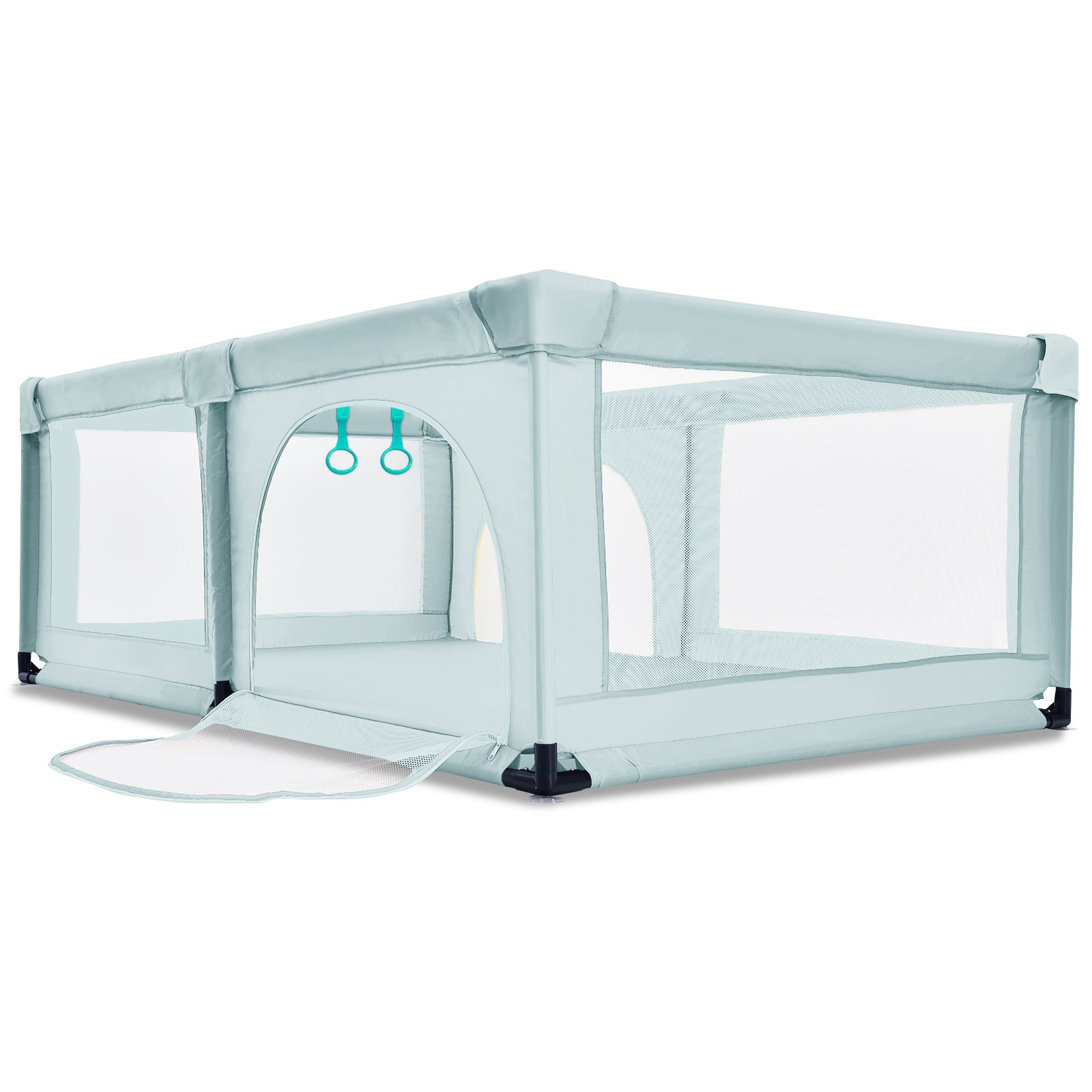 190 x 120 x 69 cm Large Baby Playpen with 50 Balls & Breathable Mesh Zipper Door