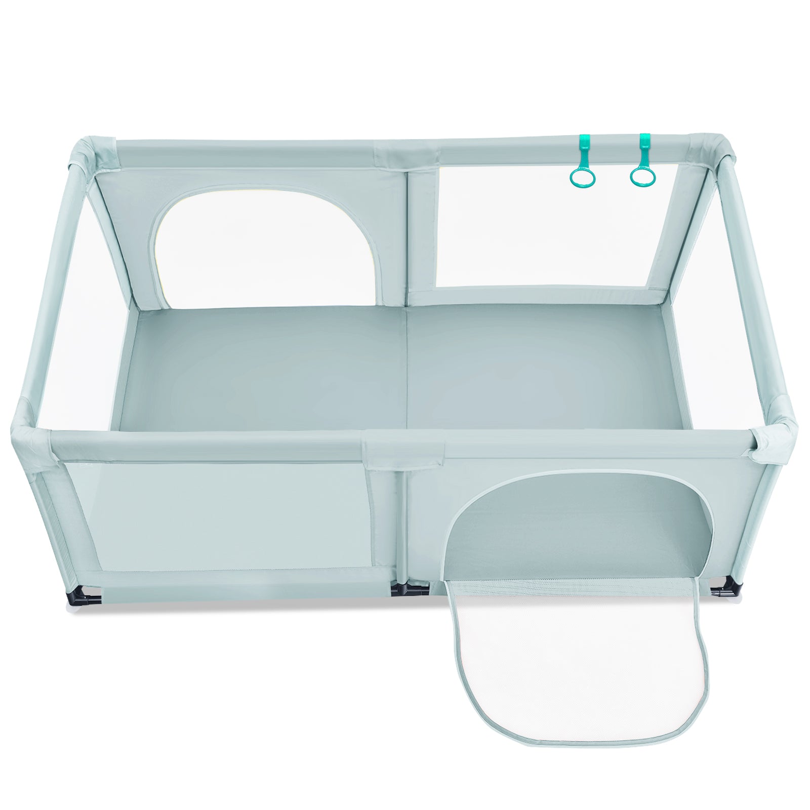 190 x 120 x 69 cm Large Baby Playpen with 50 Balls & Breathable Mesh Zipper Door