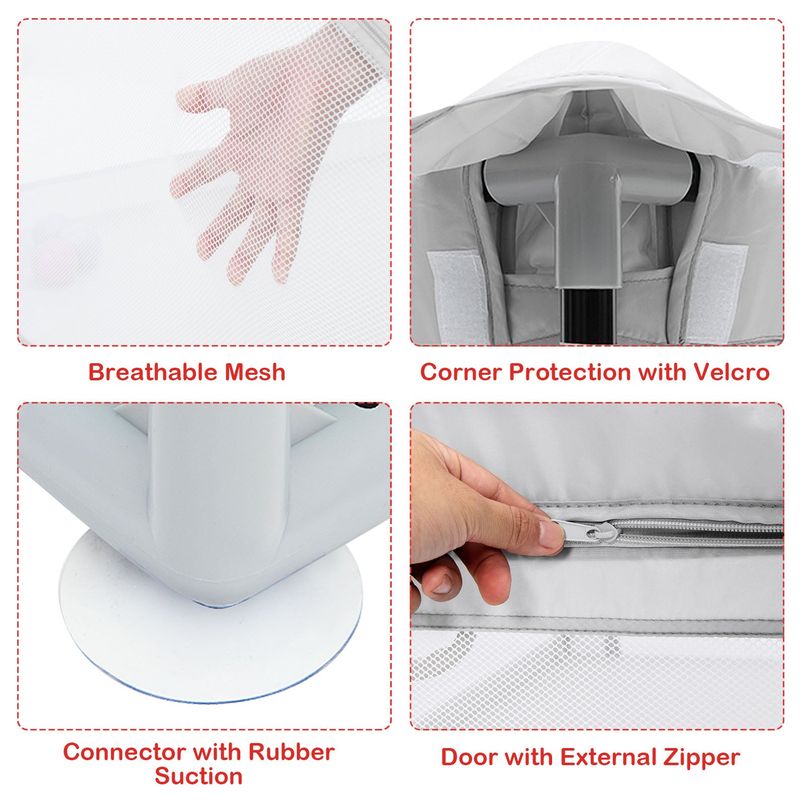 190 x 120 x 69 cm Large Baby Playpen with 50 Balls & Breathable Mesh Zipper Door