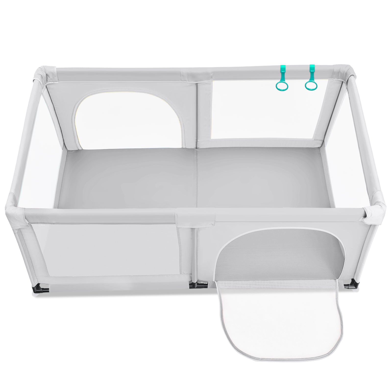 190 x 120 x 69 cm Large Baby Playpen with 50 Balls & Breathable Mesh Zipper Door