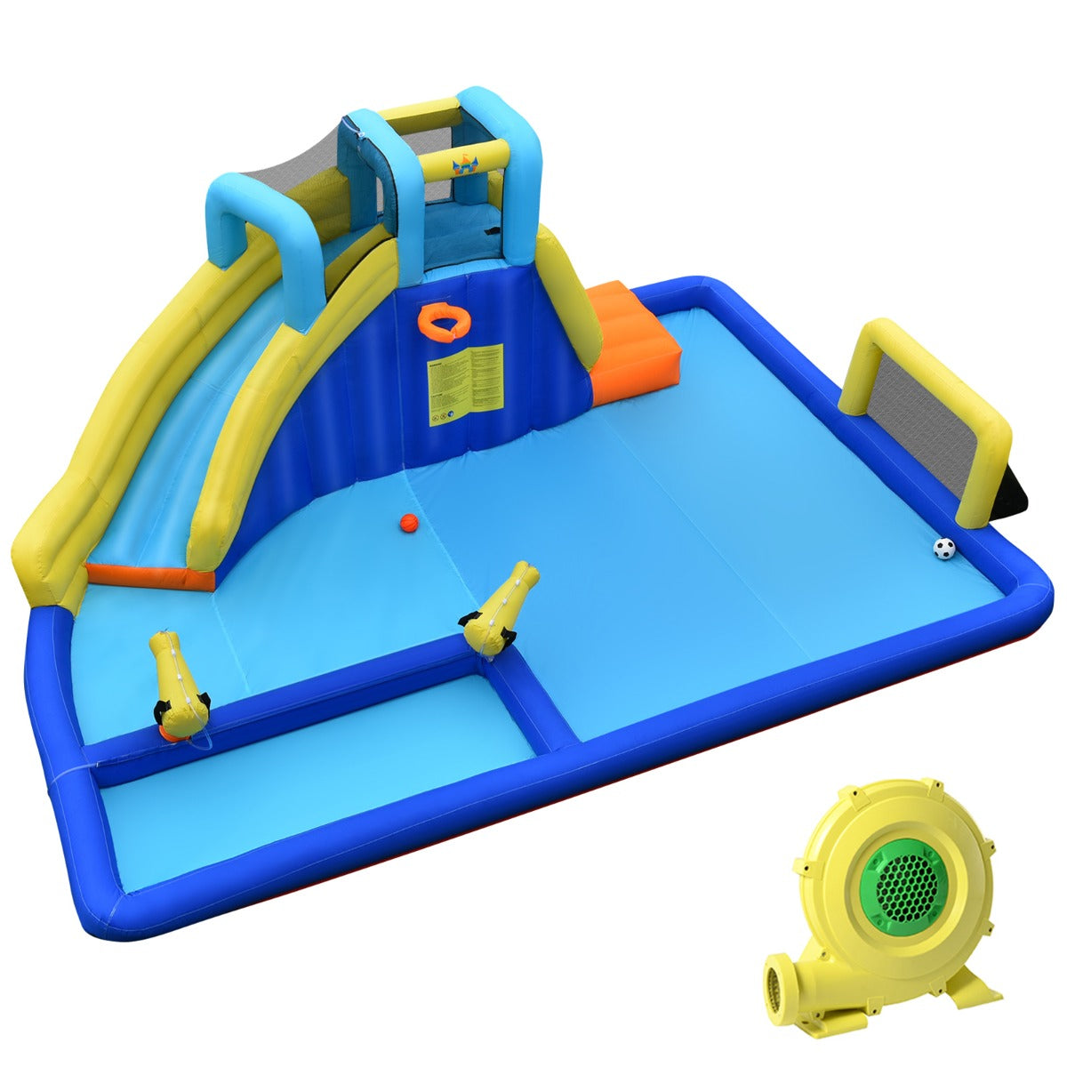 Inflatable Water Jumping House with Water Sprayers & Blower