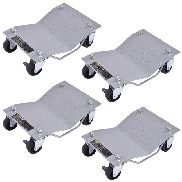 2720 KG Capacity Wheel Dolly Set of 4 with Lockable Casters and Handle