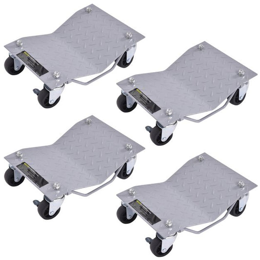 2720 KG Capacity Wheel Dolly Set of 4 with Lockable Casters and Handle