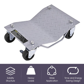 2720 KG Capacity Wheel Dolly Set of 4 with Lockable Casters and Handle