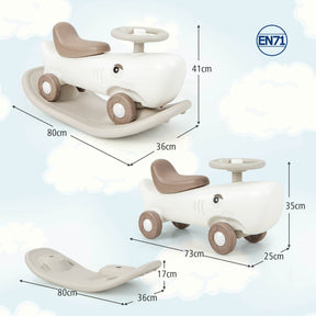 3-in-1 Convertible Kids Rocking Horse & Sliding Car