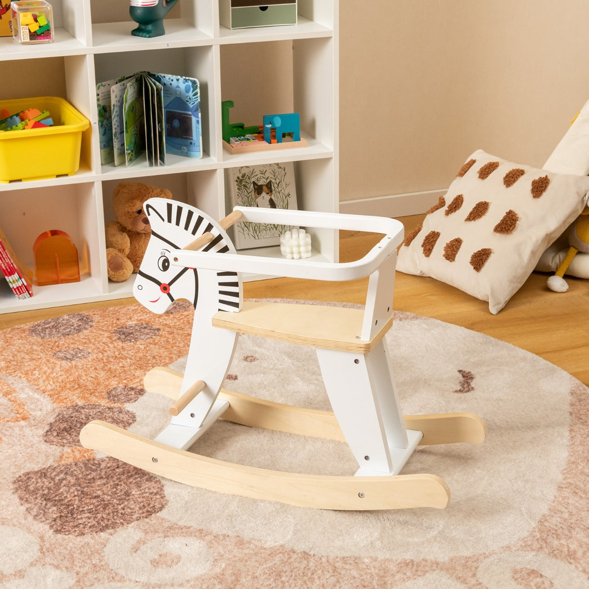 Wooden Rocking Horse with Detachable Fences