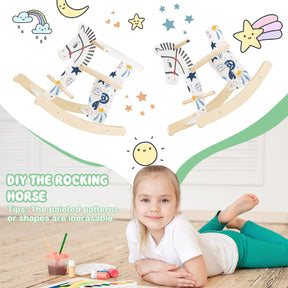 Wooden Rocking Horse with Detachable Fences