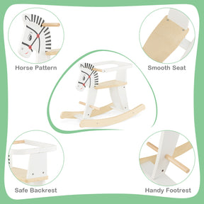 Wooden Rocking Horse with Detachable Fences