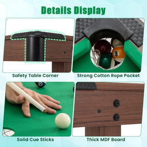 1.2M Wooden Billiard Game Table with Full Set of Balls
