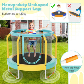 Recreational Trampoline with Heavy-duty Metal Frame for Kids