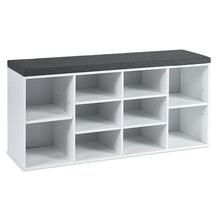 10-Cube Organizer Shoe Storage Bench  for Entryway & Hallway with Cushion
