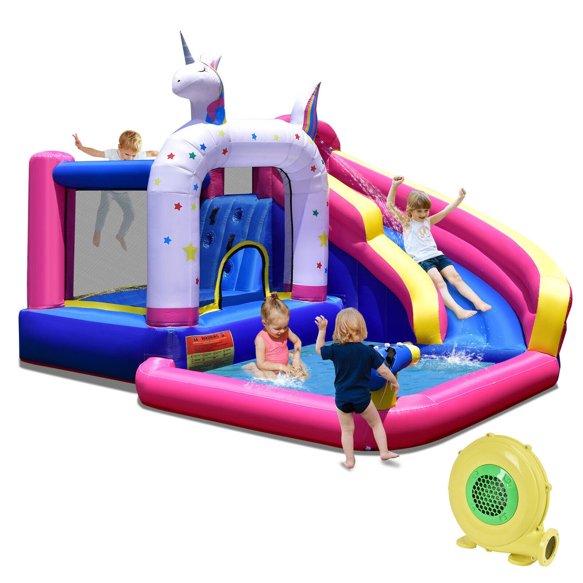 Unicorn Bounce House Castle with 480W Air Blower