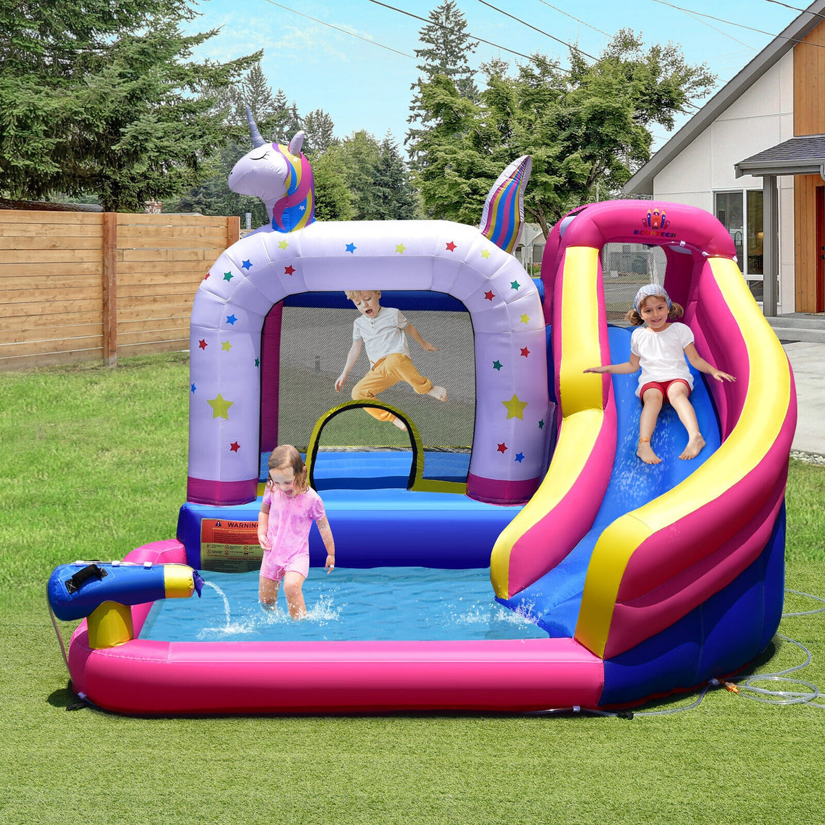 Unicorn Bounce House Castle with 480W Air Blower