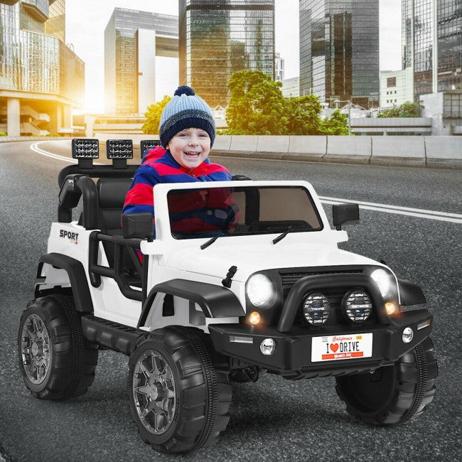 12V 2-Seater Kids Ride On Car with Storage Space