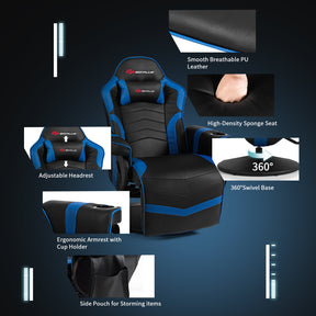 Ergonomic Massage Gaming Chair Gaming Recliner with Pillow and Adjustable Backrest