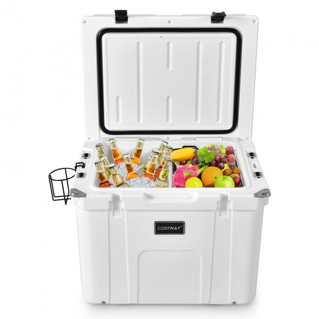 55 Quart Cooler Portable Ice Chest with Cutting Board Basket for Camping & Fishing