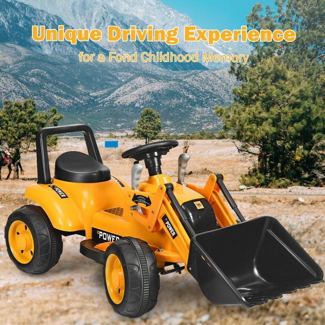 6V Kids Ride-On Electric Excavator Toy Car