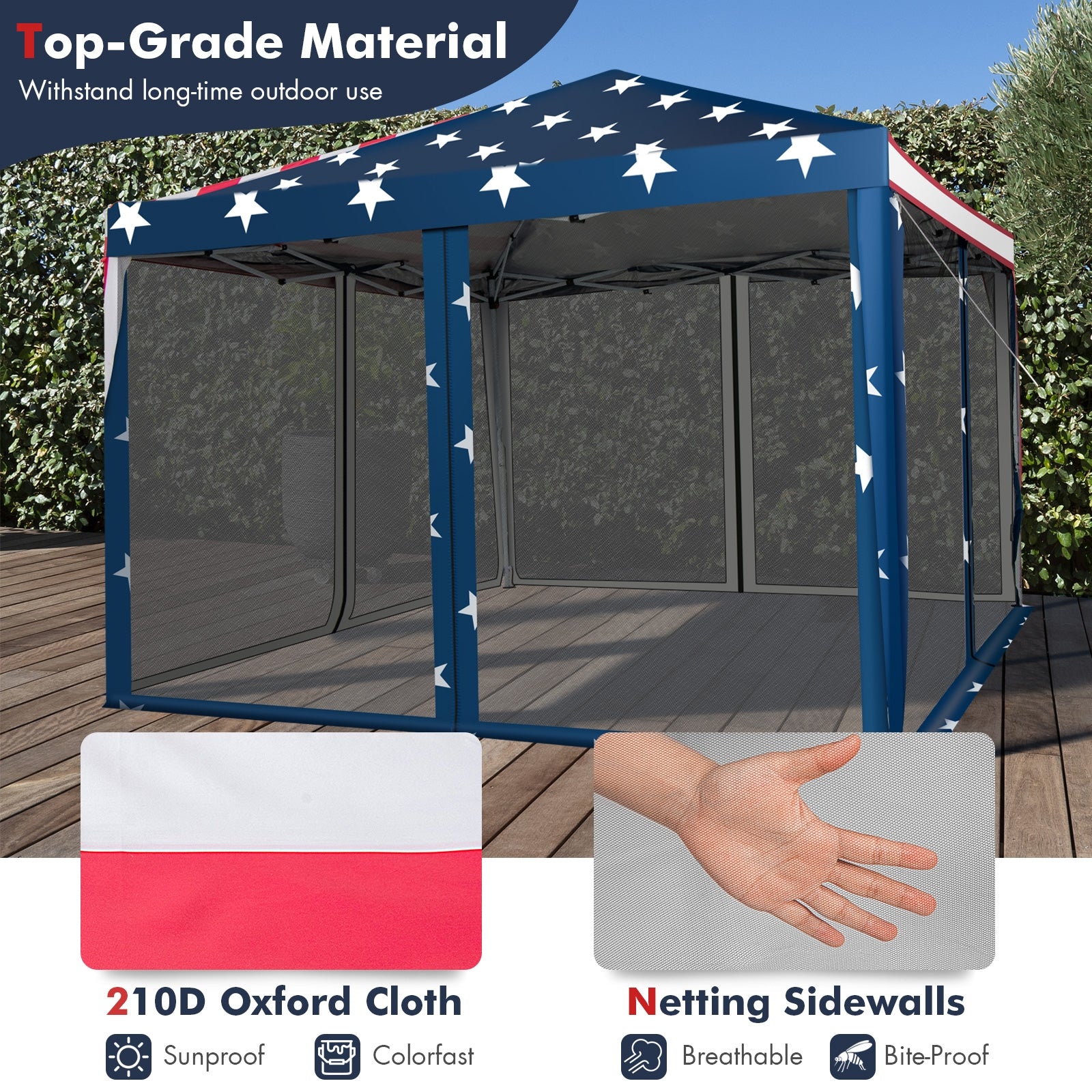 10’ x 10’ Pop-up Canopy Tent Gazebo Canopy for Outdoor Garden