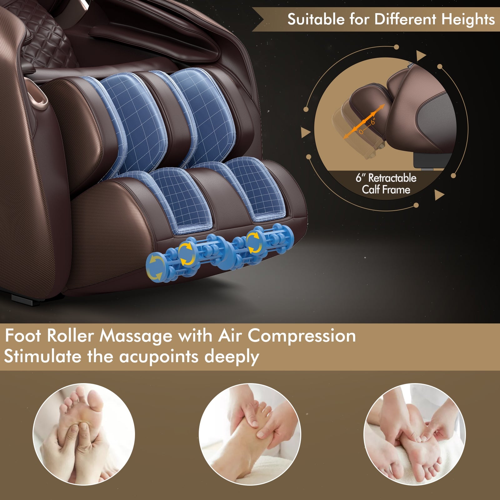 Full Body Zero Gravity Shiatsu Massage Chair with Built-In Heat Therapy System