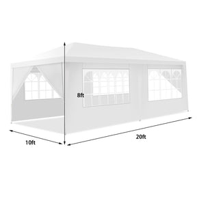 10 x 20 Feet 6 Sidewalls Canopy Tent with Carry Bag for Camping and Party