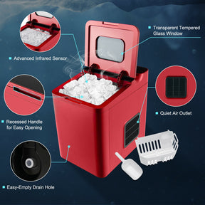 Hikidspace Ice Maker with Auto-Cleaning for Party, RV and Kitchen