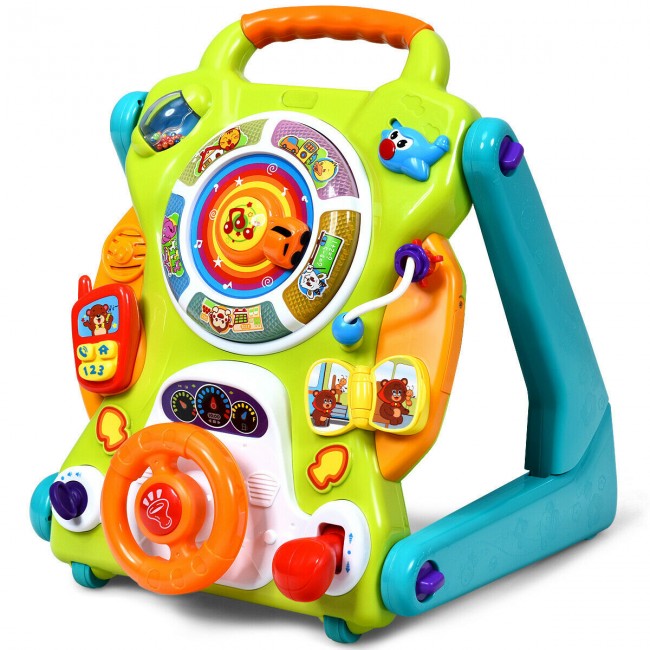 3-in-1 Kids Activity Sit-to-Stand Learning Walker with Musical Toys
