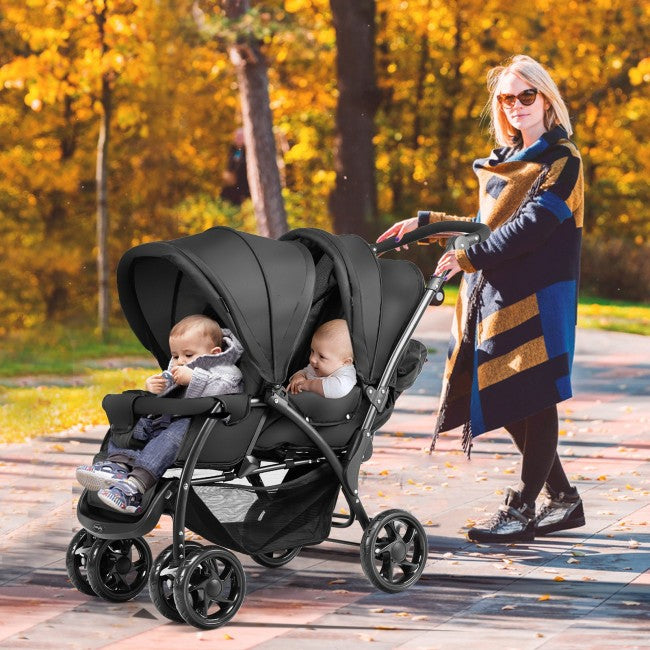 Folding Lightweight Front Back Seats Double Baby Stroller for Infants & Toddlers