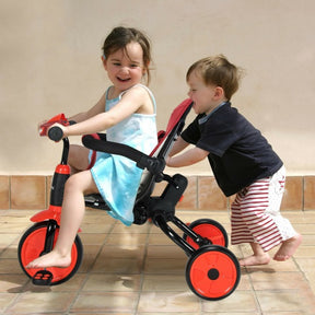 6-in-1 Foldable Baby Tricycle Toddler Stroller with Adjustable Handle and Canopy