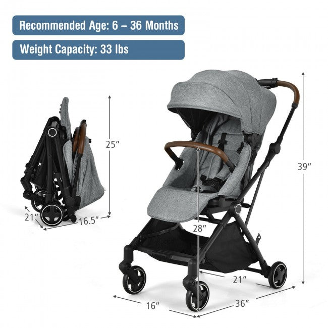 2-in-1 Convertible Aluminum Baby Stroller with Adjustable Canopy