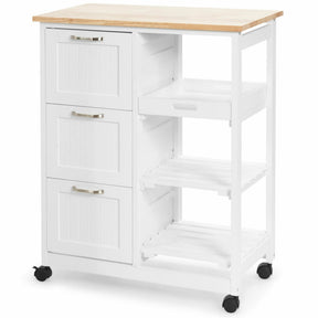 Hikidspace Rolling Kitchen Island Storage Cart with 360° Swivel Casters