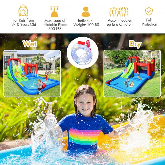 Inflatable Water Slide Kids with Ocean Balls and with 780W Blower