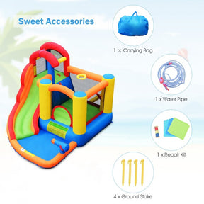 Inflatable Water Slide Bounce House with Pool and Cannon without Blower