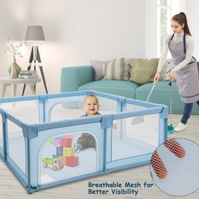 360° Visible Baby Playpen with Mat and Breathable Mesh