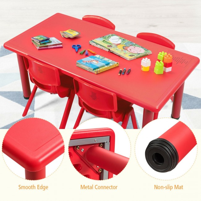 Hikidspace Kids Plastic Rectangular Learn and Play Table for Outdoor