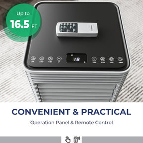 10000 BTU(Ashrae) Portable Air Cooler with Fan and Dehumidifier Sleep Mode