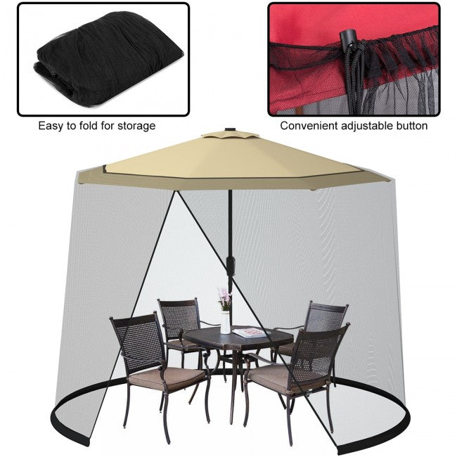 9-10 Feet Outdoor Camping Umbrella Table Screen Mosquito Bug Insect Net
