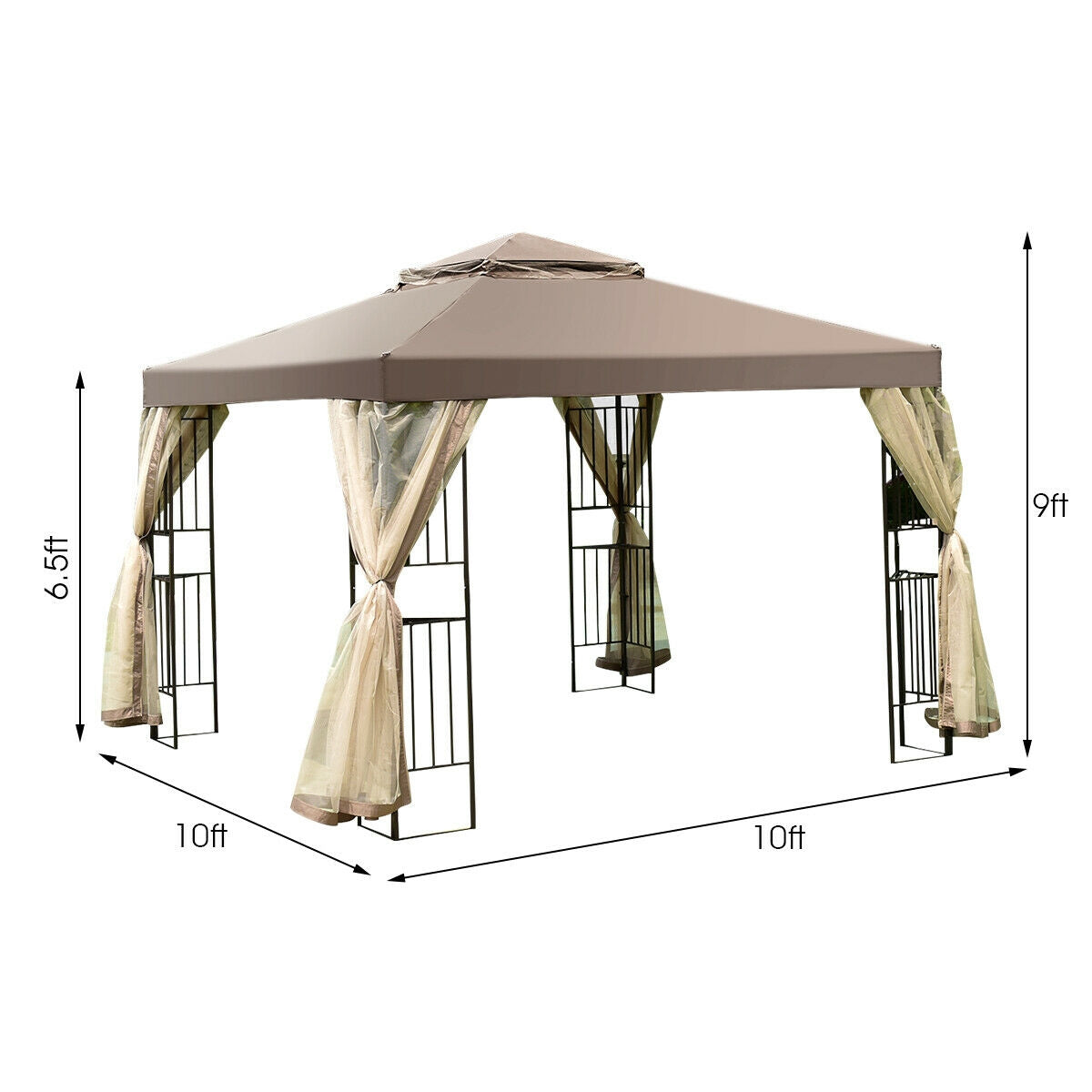 10 x 10 Feet Awning Patio Screw-free Structure Canopy Tent
